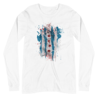 Chicago Flag Watercolor Long Sleeve